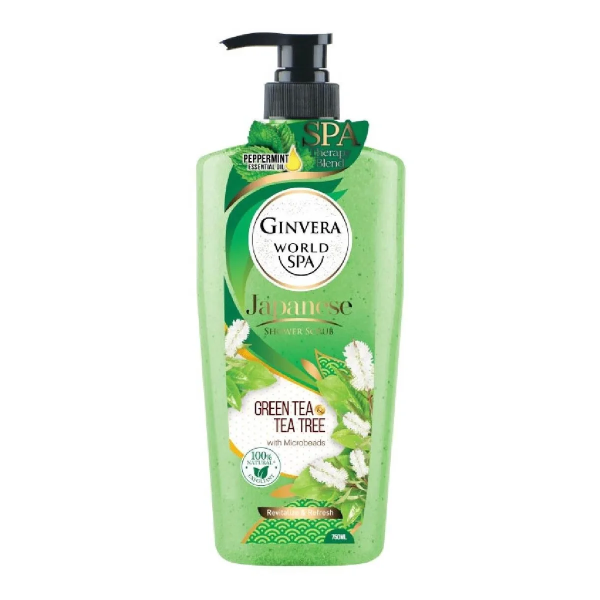 Ginvera Shower Scrub Green Tea & Tea Tree 750ml